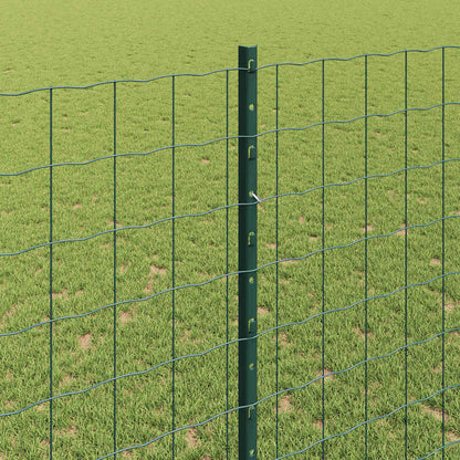 Euro Fence with Post 10 x 1.4 m PVC-Coated Steel Green Mesh