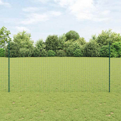 Euro Fence with Post 10 x 1.6 m PVC-Coated Steel Green Mesh