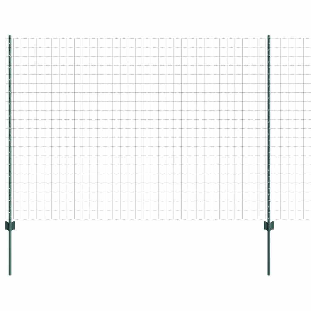 Euro Fence with Post 10 x 1.6 m PVC-Coated Steel Green Mesh
