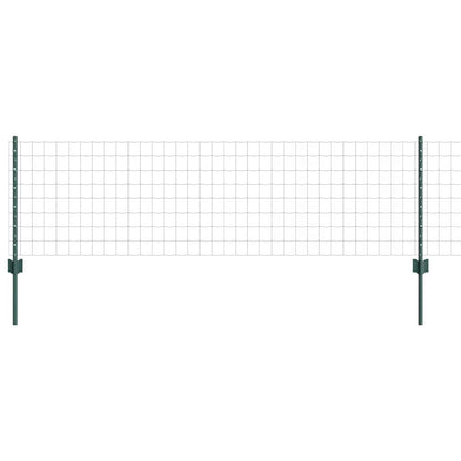 Euro Fence with Post 25 x 0.6 m PVC-Coated Steel Green Mesh