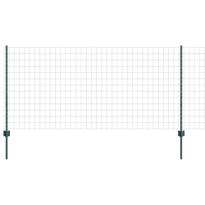 Euro Fence with Post 25 x 1 m PVC-Coated Steel Green Mesh