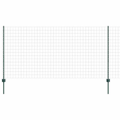 Euro Fence with Post 25 x 1.2 m PVC-Coated Steel Green Mesh