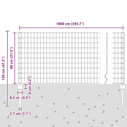 Fence with Post Grey