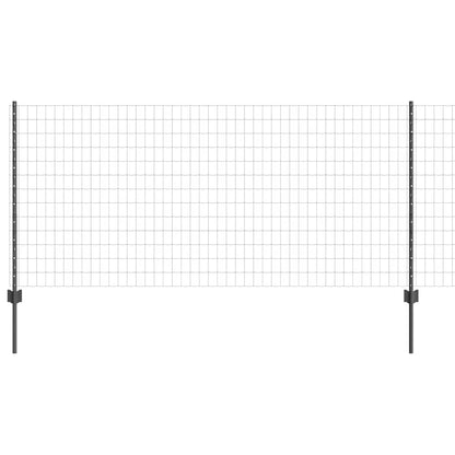 Euro Fence with Post 10 x 1 m PVC-Coated Steel Grey Mesh