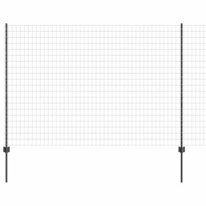 Euro Fence with Post 10 x 1.6 m PVC-Coated Steel Grey Mesh