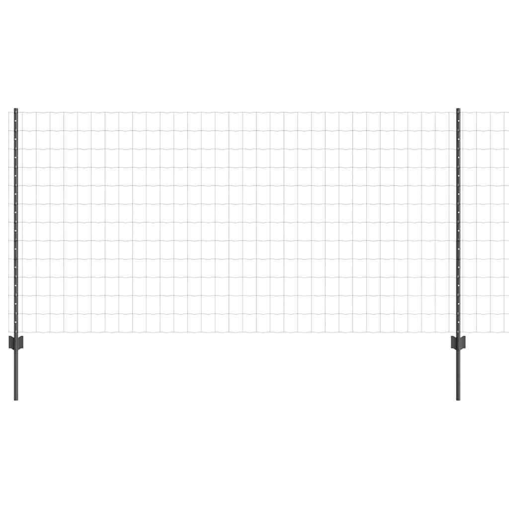 Euro Fence with Post 10 x 1.2 m PVC-Coated Steel Grey Mesh