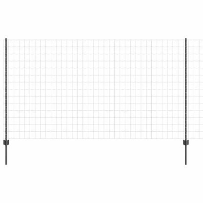 Euro Fence with Post 10 x 1.4 m PVC-Coated Steel Grey Mesh