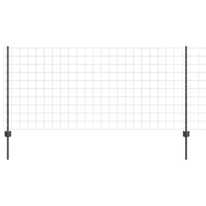 Euro Fence with Post 10 x 1 m PVC-Coated Steel Grey Mesh