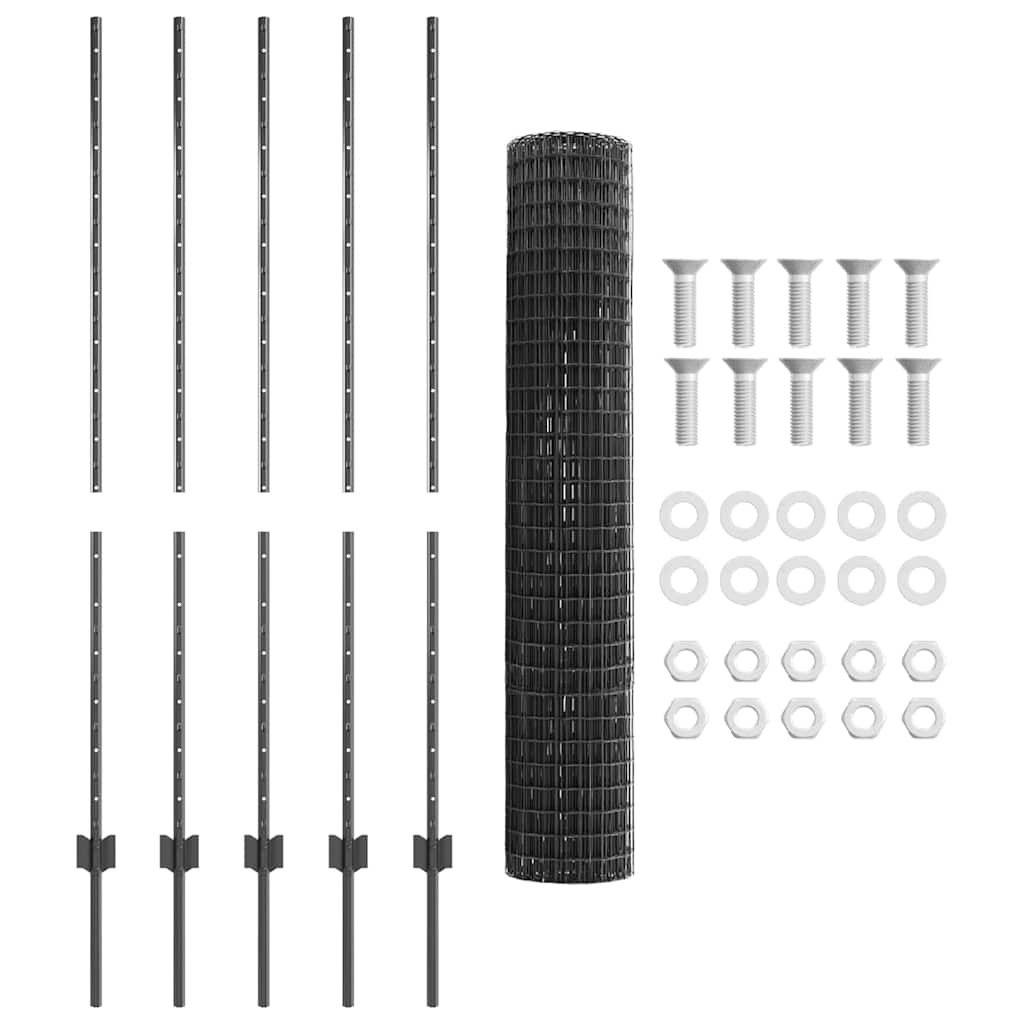 Fence with Post Grey