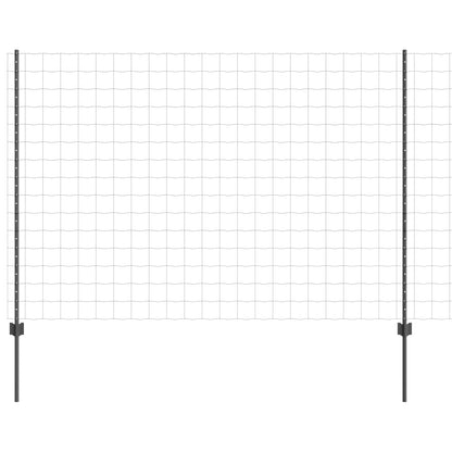 Euro Fence with Post 10 x 1.5 m PVC-Coated Steel Grey Mesh