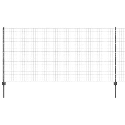 Euro Fence with Post 25 x 1.2 m PVC-Coated Steel Grey Mesh