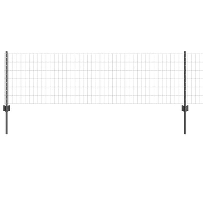 Euro Fence with Post 25 x 0.6 m PVC-Coated Steel Grey Mesh