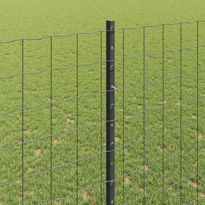 Euro Fence with Post 10 x 1.4 m PVC-Coated Steel Grey Mesh