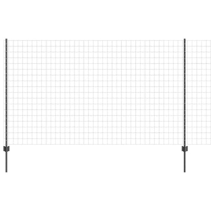 Euro Fence with Post 10 x 1.4 m PVC-Coated Steel Grey Mesh