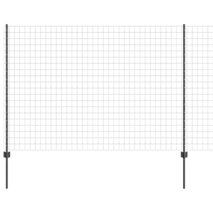 Euro Fence with Post 10 x 1.5 m PVC-Coated Steel Grey Mesh