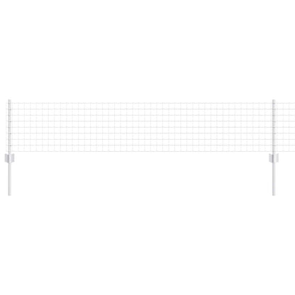 Euro Fence with Post 10 x 0.4 m Galvanised Steel Silver Mesh