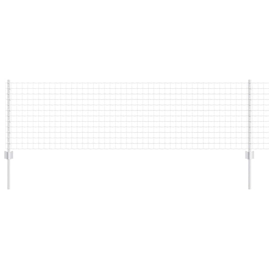 Euro Fence with Post 10 x 0.6 m Galvanised Steel Silver Mesh
