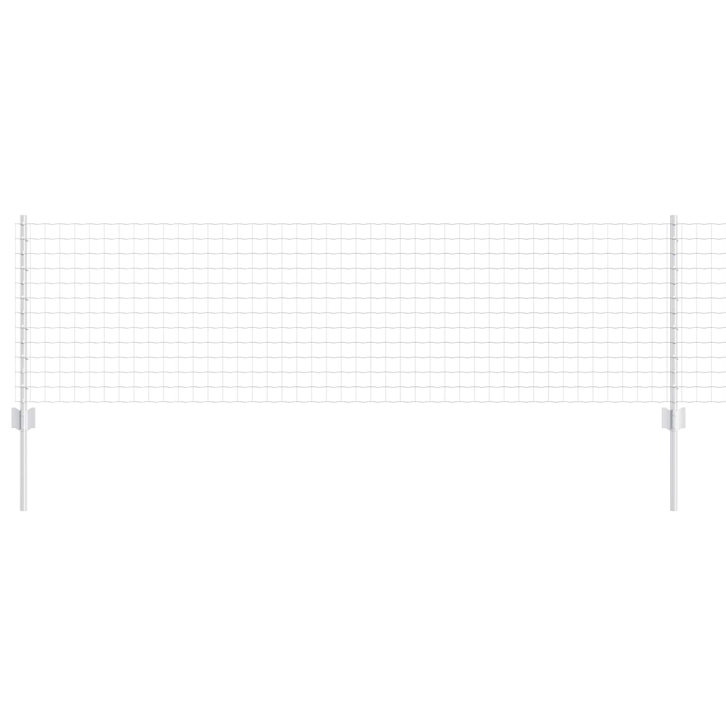 Euro Fence with Post 10 x 0.6 m Galvanised Steel Silver Mesh