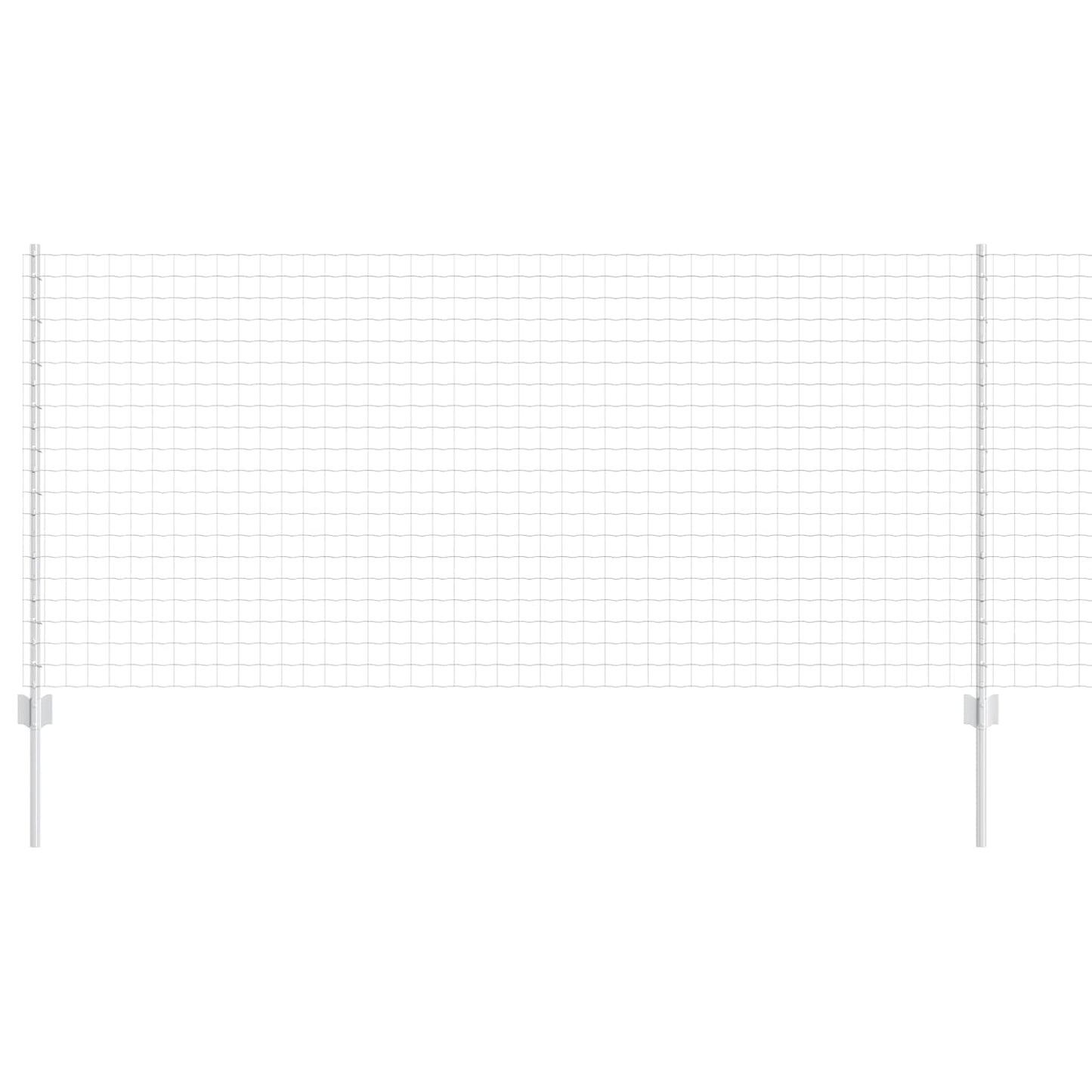 Euro Fence with Post 10 x 1 m Galvanised Steel Silver Mesh
