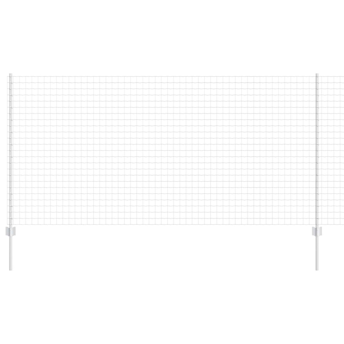 Euro Fence with Post 10 x 1.2 m Galvanised Steel Silver Mesh
