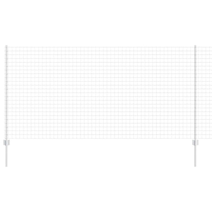 Euro Fence with Post 10 x 1.2 m Galvanised Steel Silver Mesh