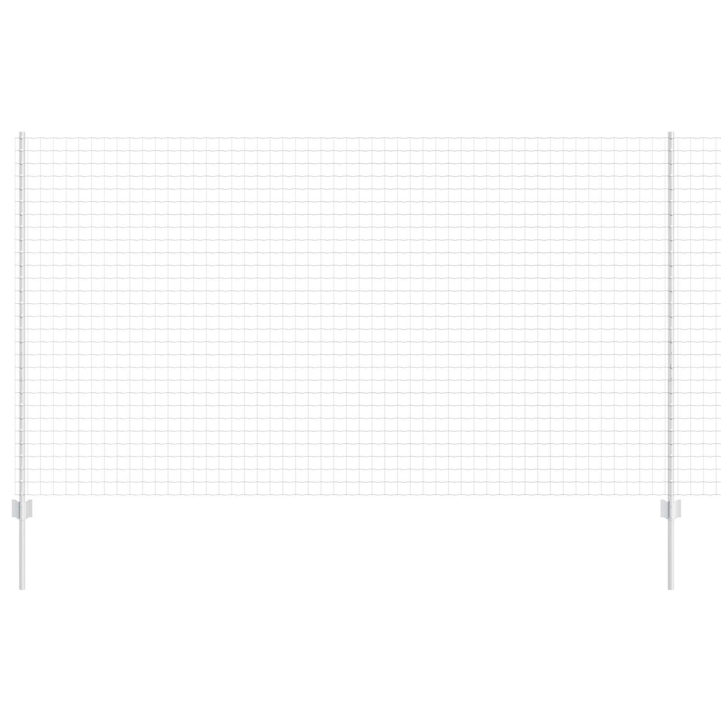 Euro Fence with Post 10 x 1.4 m Galvanised Steel Silver Mesh