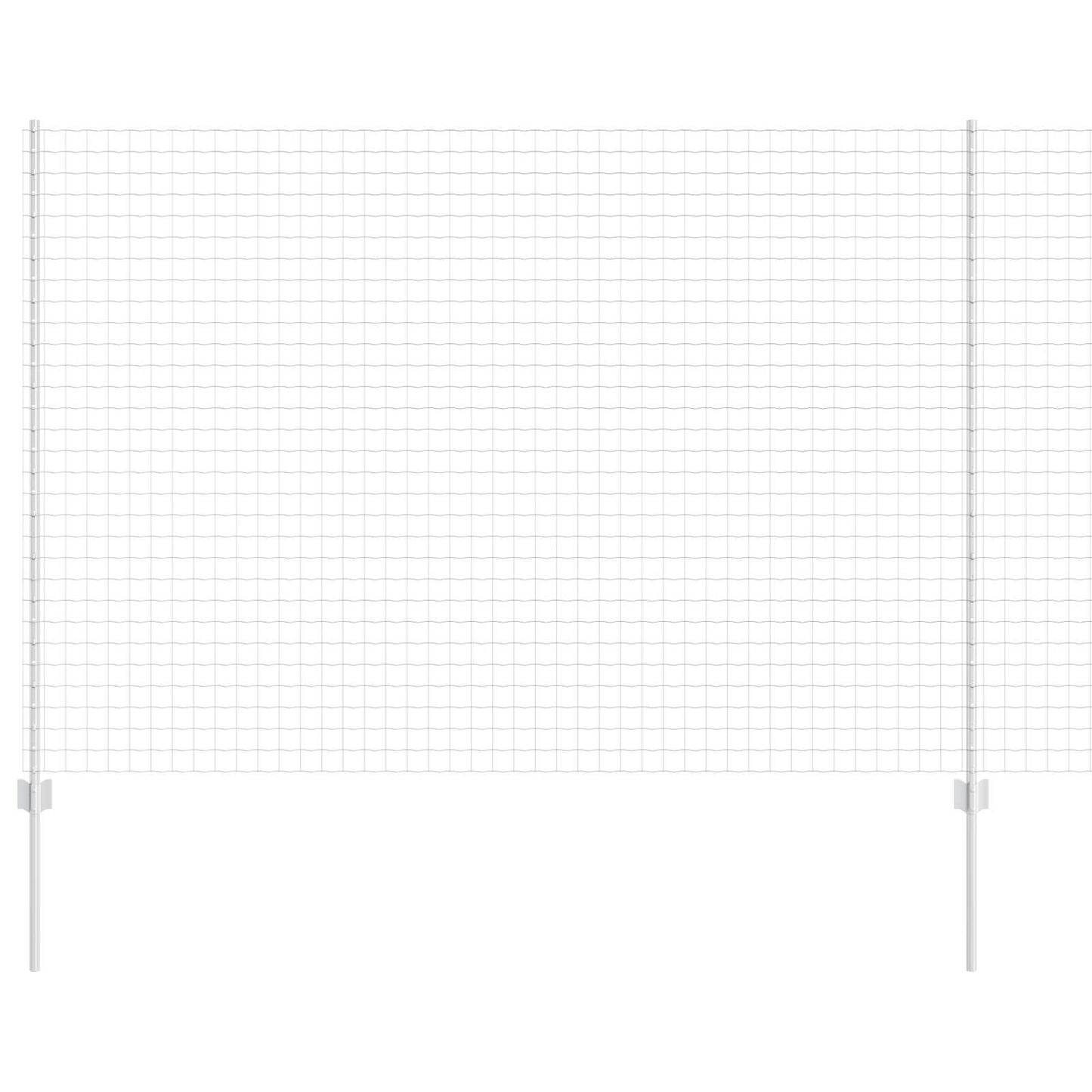 Euro Fence with Post 10 x 1.6 m Galvanised Steel Silver Mesh