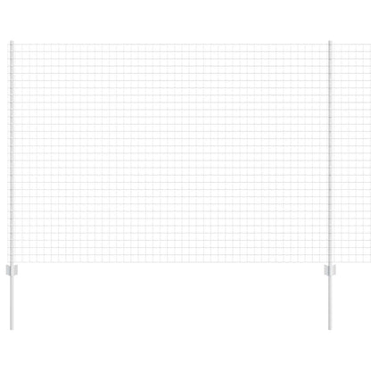 Euro Fence with Post 10 x 1.6 m Galvanised Steel Silver Mesh