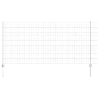 Euro Fence with Post 10 x 1.2 m Galvanised Steel Silver Mesh