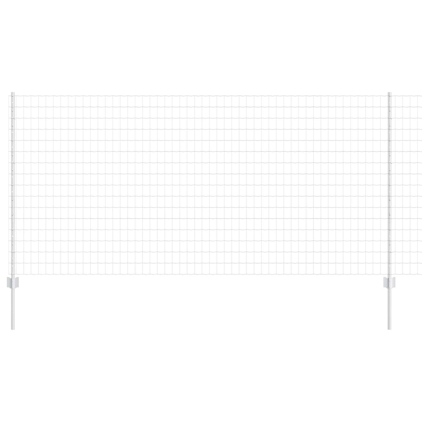 Euro Fence with Post 10 x 1.2 m Galvanised Steel Silver Mesh