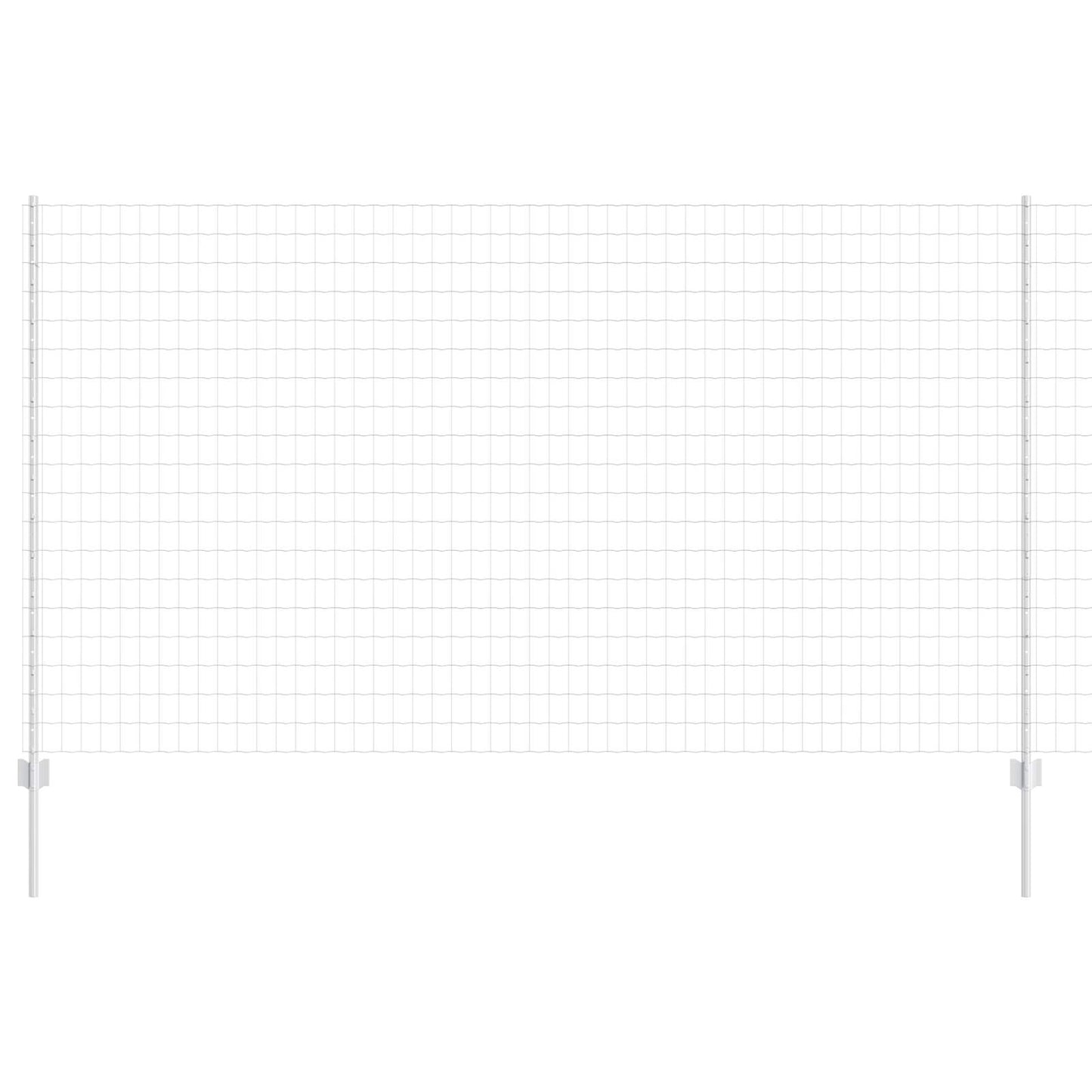 Euro Fence with Post 10 x 1.4 m Galvanised Steel Silver Mesh