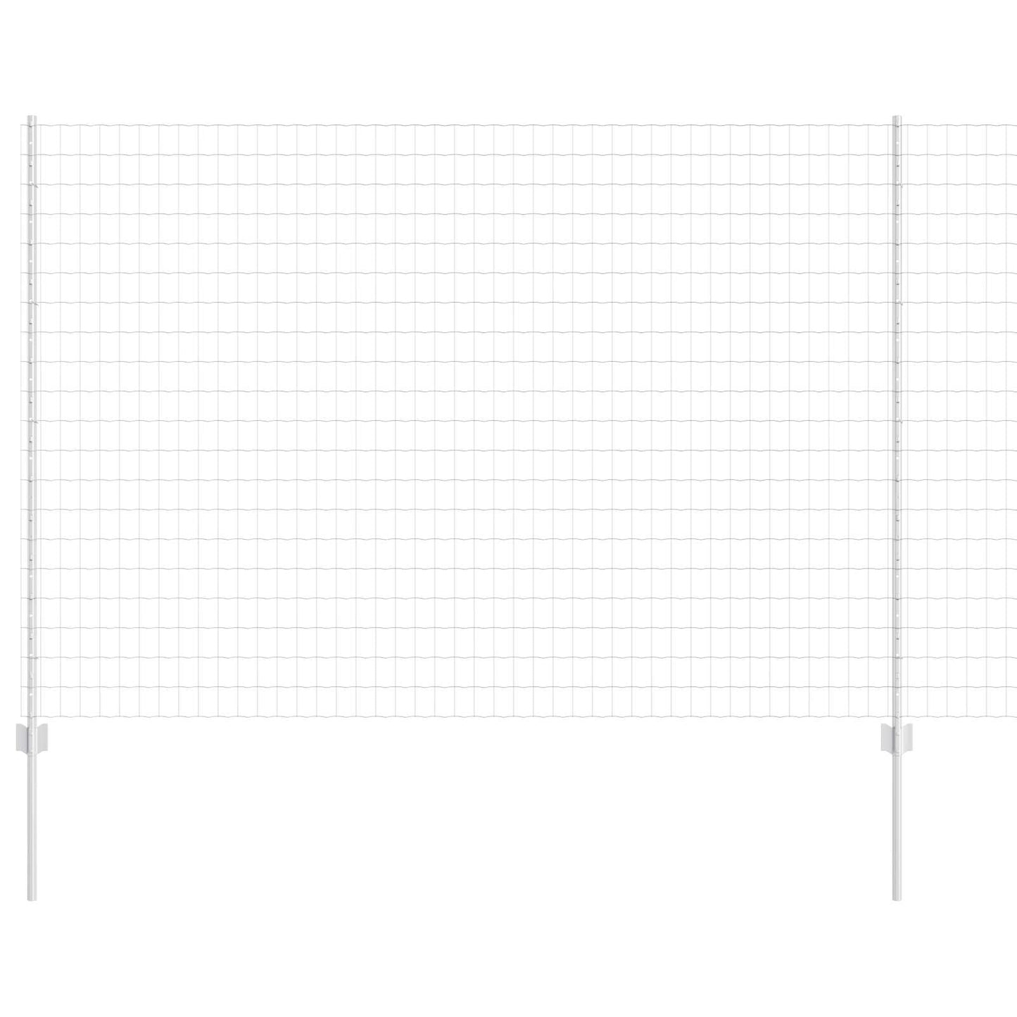 Euro Fence with Post 10 x 1.6 m Galvanised Steel Silver Mesh