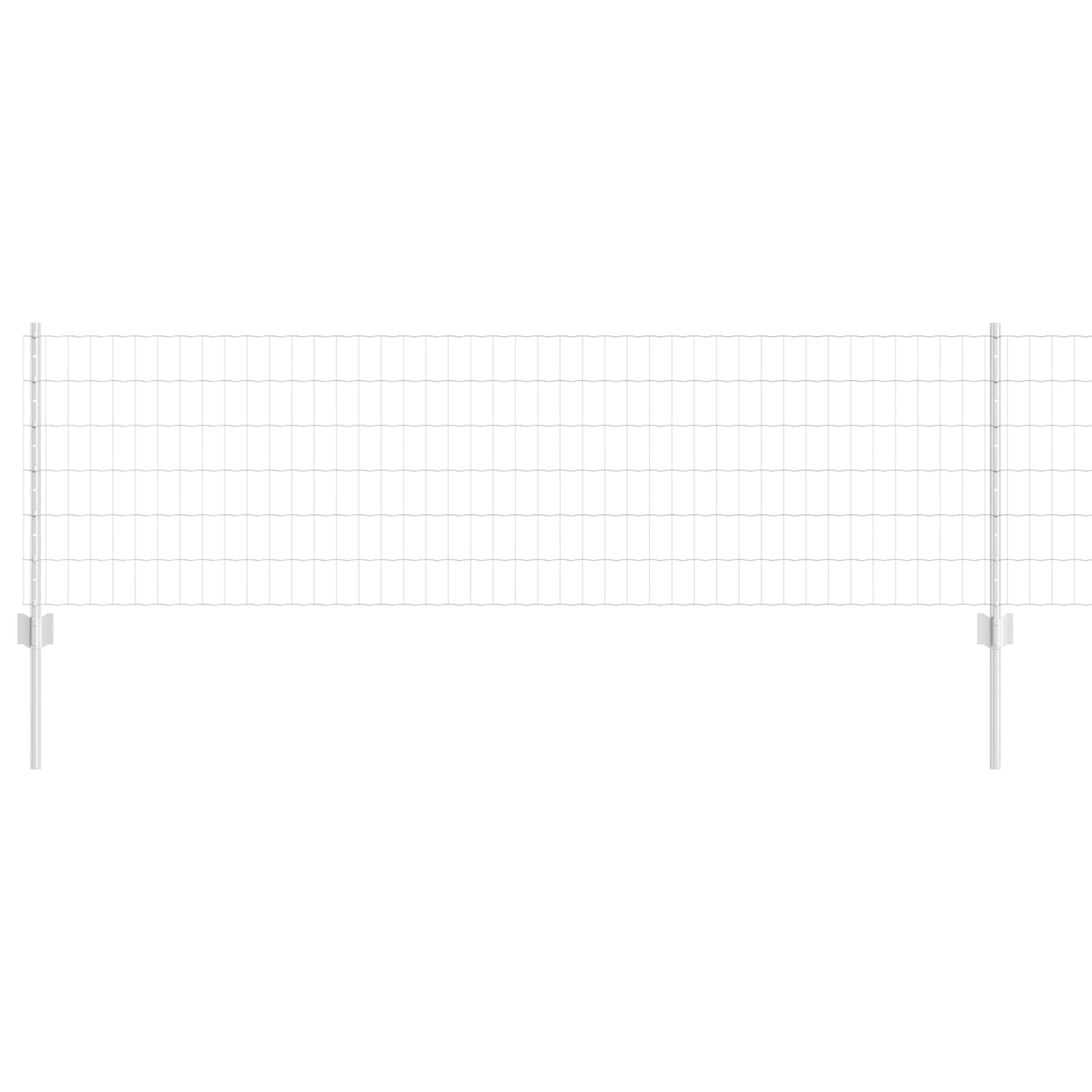 Euro Fence with Post 10 x 0.6 m Galvanised Steel Silver Mesh