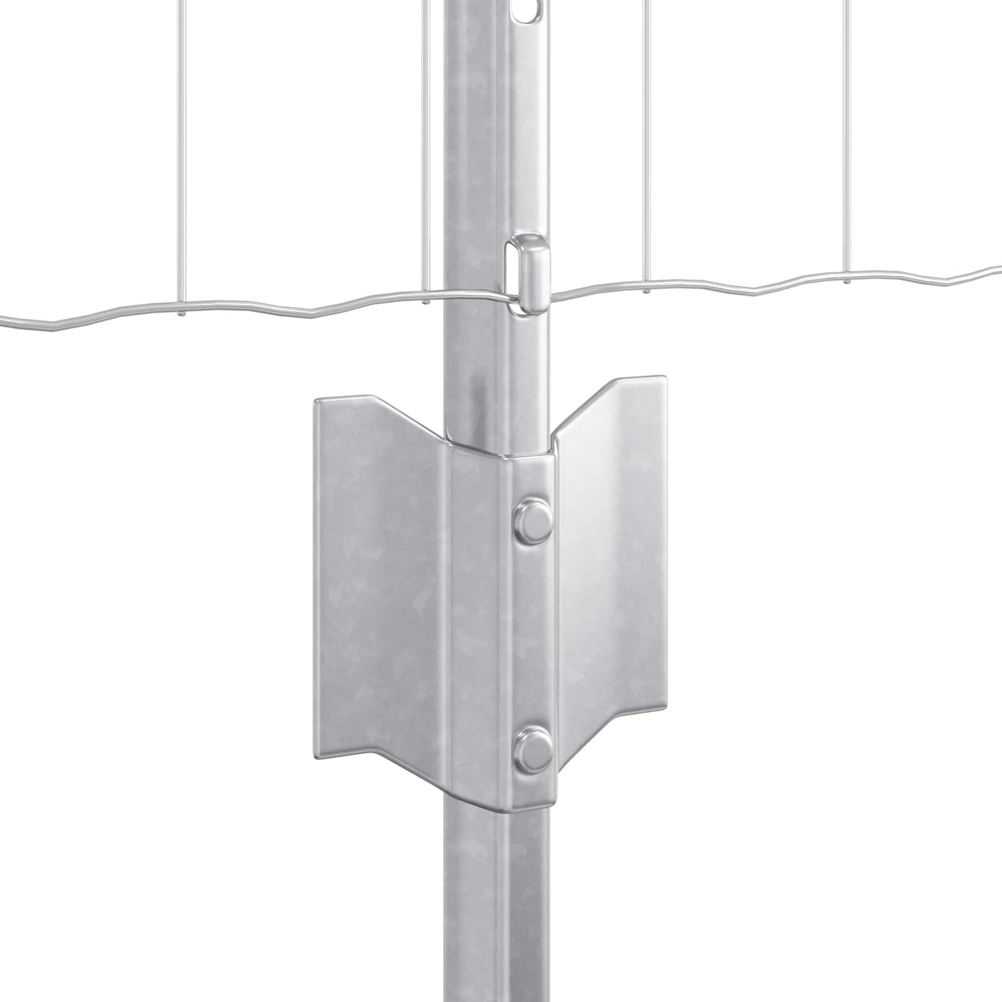 Euro Fence with Post 10 x 0.8 m Galvanised Steel Silver Mesh