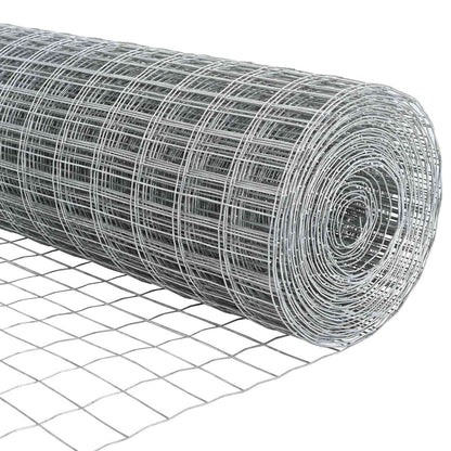 Euro Fence with Post 10 x 0.8 m Galvanised Steel Silver Mesh