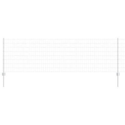 Euro Fence with Post 10 x 0.8 m Galvanised Steel Silver Mesh