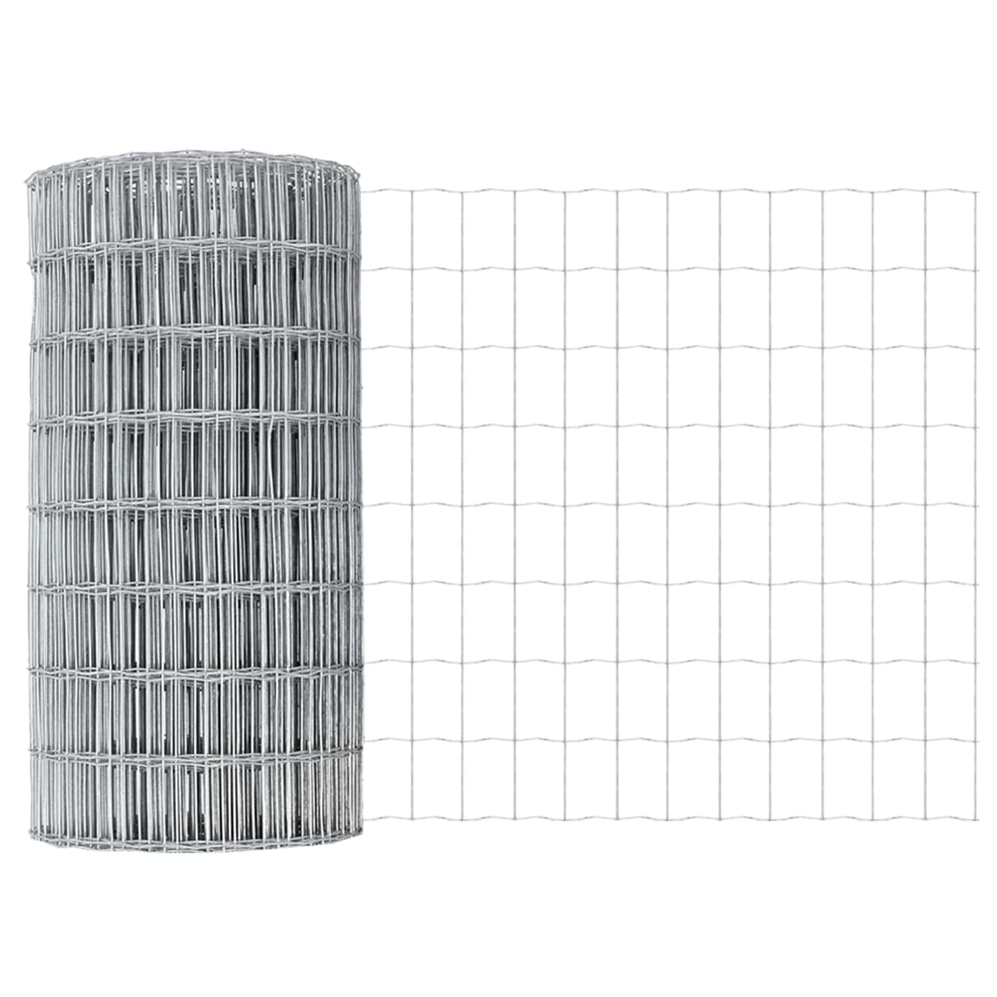 Euro Fence with Post 10 x 0.8 m Galvanised Steel Silver Mesh