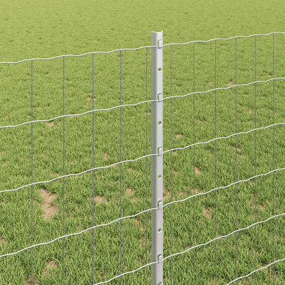 Euro Fence with Post 10 x 1 m Galvanised Steel Silver Mesh