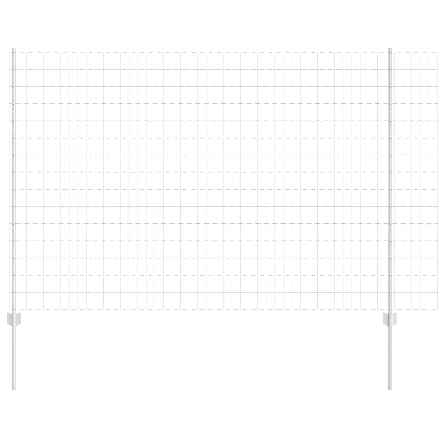 Euro Fence with Post 10 x 1.6 m Galvanised Steel Silver Mesh