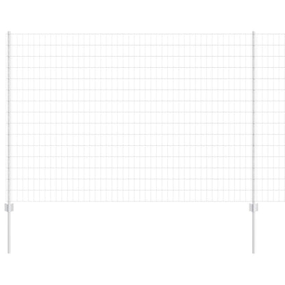 Euro Fence with Post 10 x 1.6 m Galvanised Steel Silver Mesh