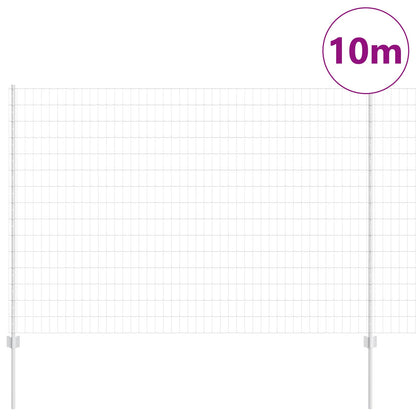 Euro Fence with Post 10 x 1.6 m Galvanised Steel Silver Mesh