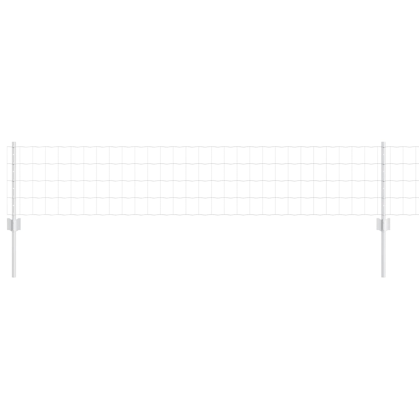 Euro Fence with Post 10 x 0.4 m Galvanised Steel Silver Mesh