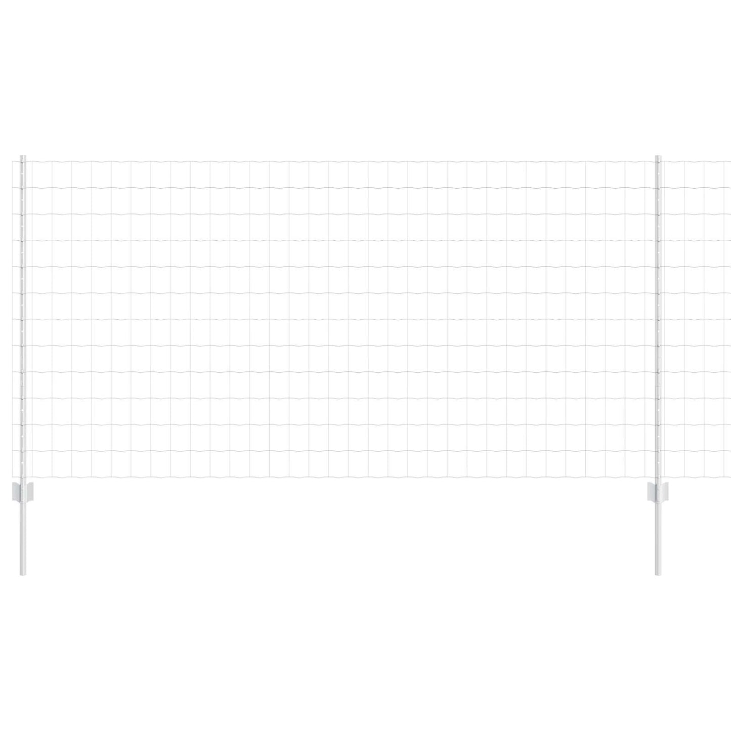 Euro Fence with Post 10 x 1.2 m Galvanised Steel Silver Mesh