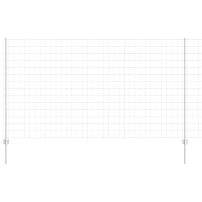 Euro Fence with Post 10 x 1.4 m Galvanised Steel Silver Mesh