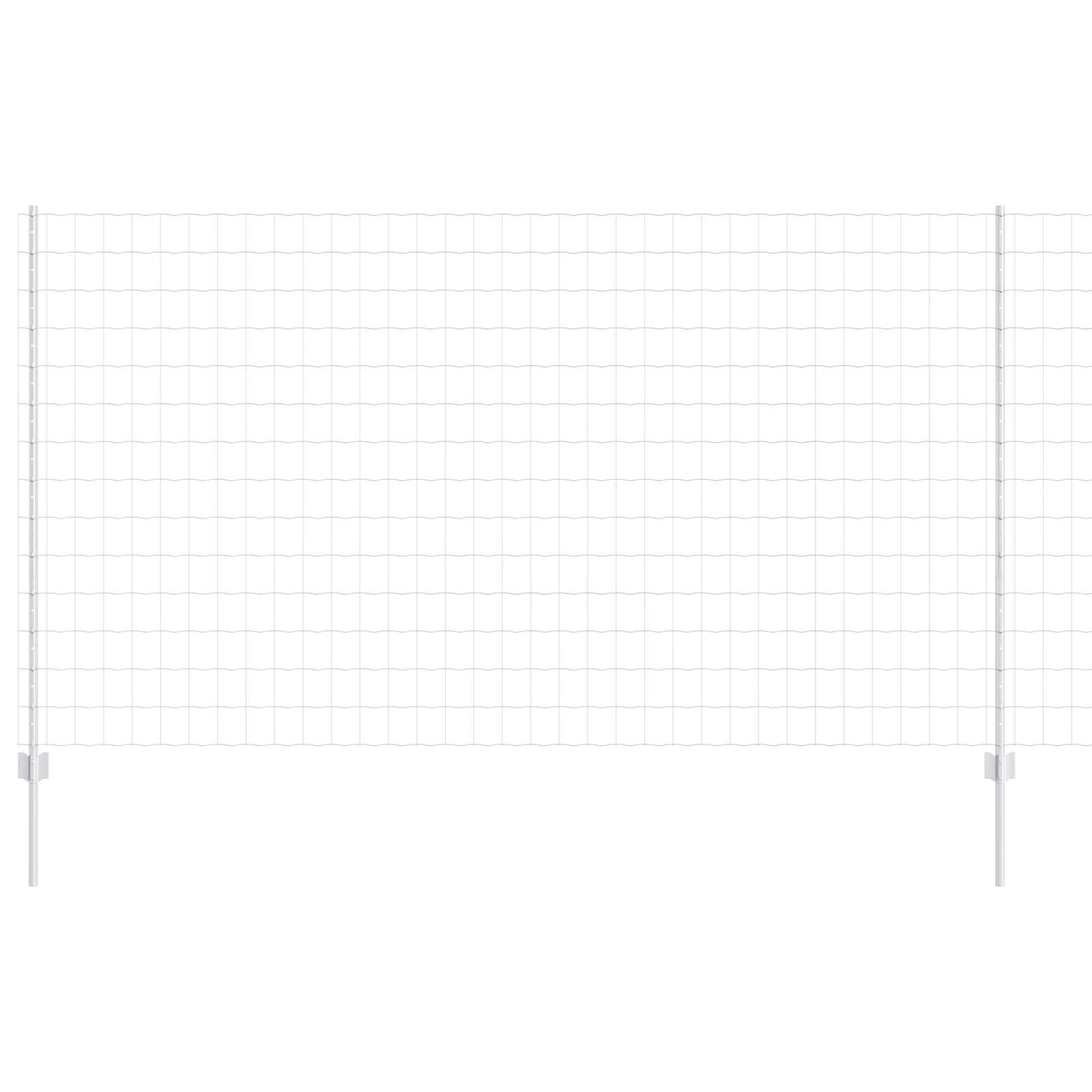 Euro Fence with Post 10 x 1.4 m Galvanised Steel Silver Mesh