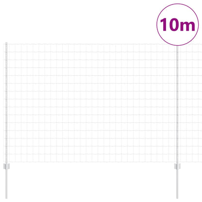 Euro Fence with Post 10 x 1.5 m Galvanised Steel Silver Mesh