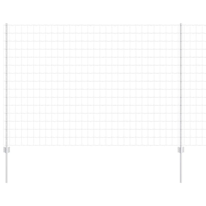 Euro Fence with Post 10 x 1.6 m Galvanised Steel Silver Mesh