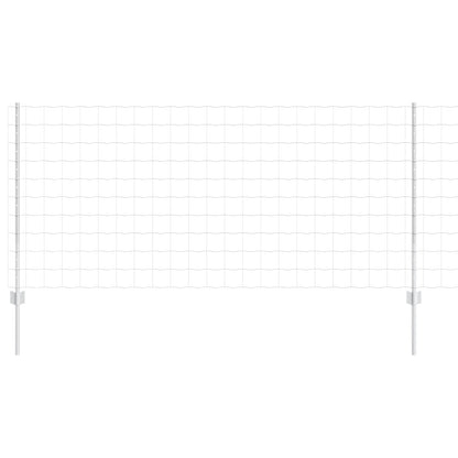 Euro Fence with Post 10 x 1 m Galvanised Steel Silver Mesh