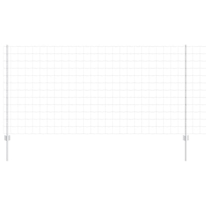 Euro Fence with Post 10 x 1.2 m Galvanised Steel Silver Mesh