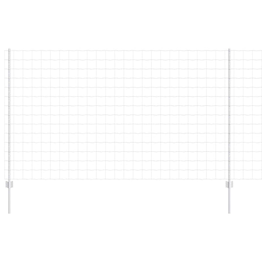 Euro Fence with Post 10 x 1.4 m Galvanised Steel Silver Mesh